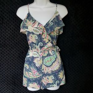 American Eagle paisley ruffle romper